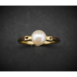 Pearl Ring, Elephant Hair, Gold