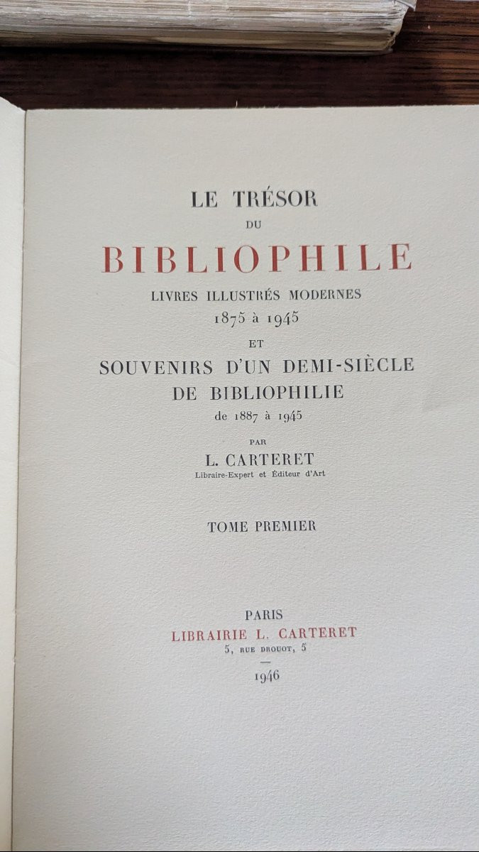Le Trésor Du Bibliophile. L. Carteret. 1946. 5 Tomes.-photo-2