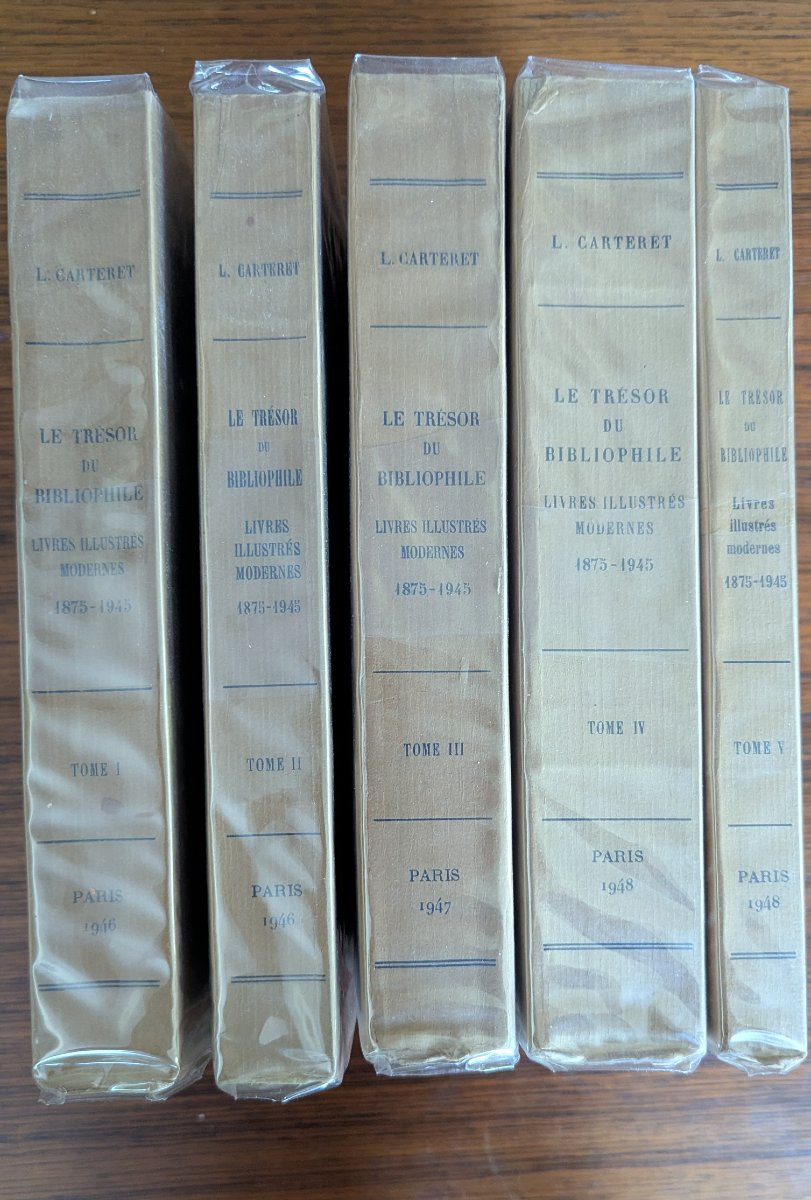 Le Trésor Du Bibliophile. L. Carteret. 1946. 5 Tomes.-photo-3