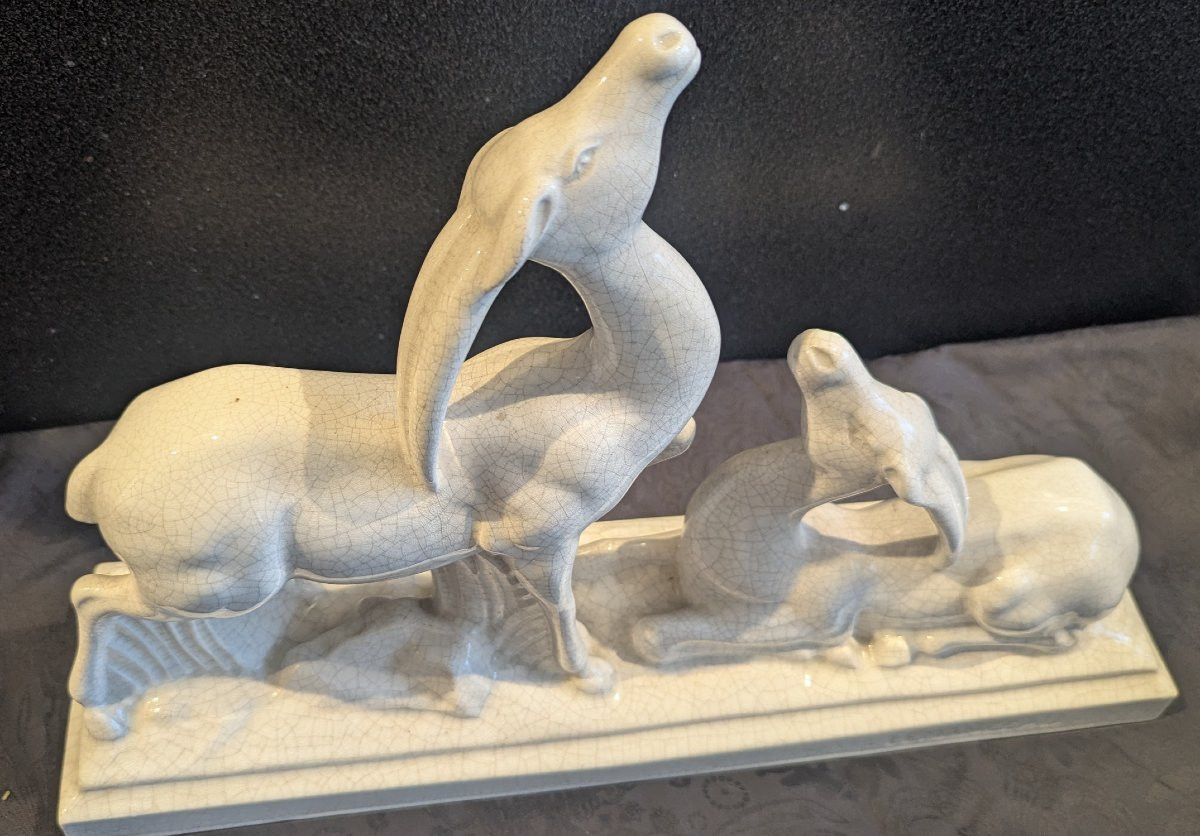Art Deco Crackle. Antelopes By Lemanceau-photo-2
