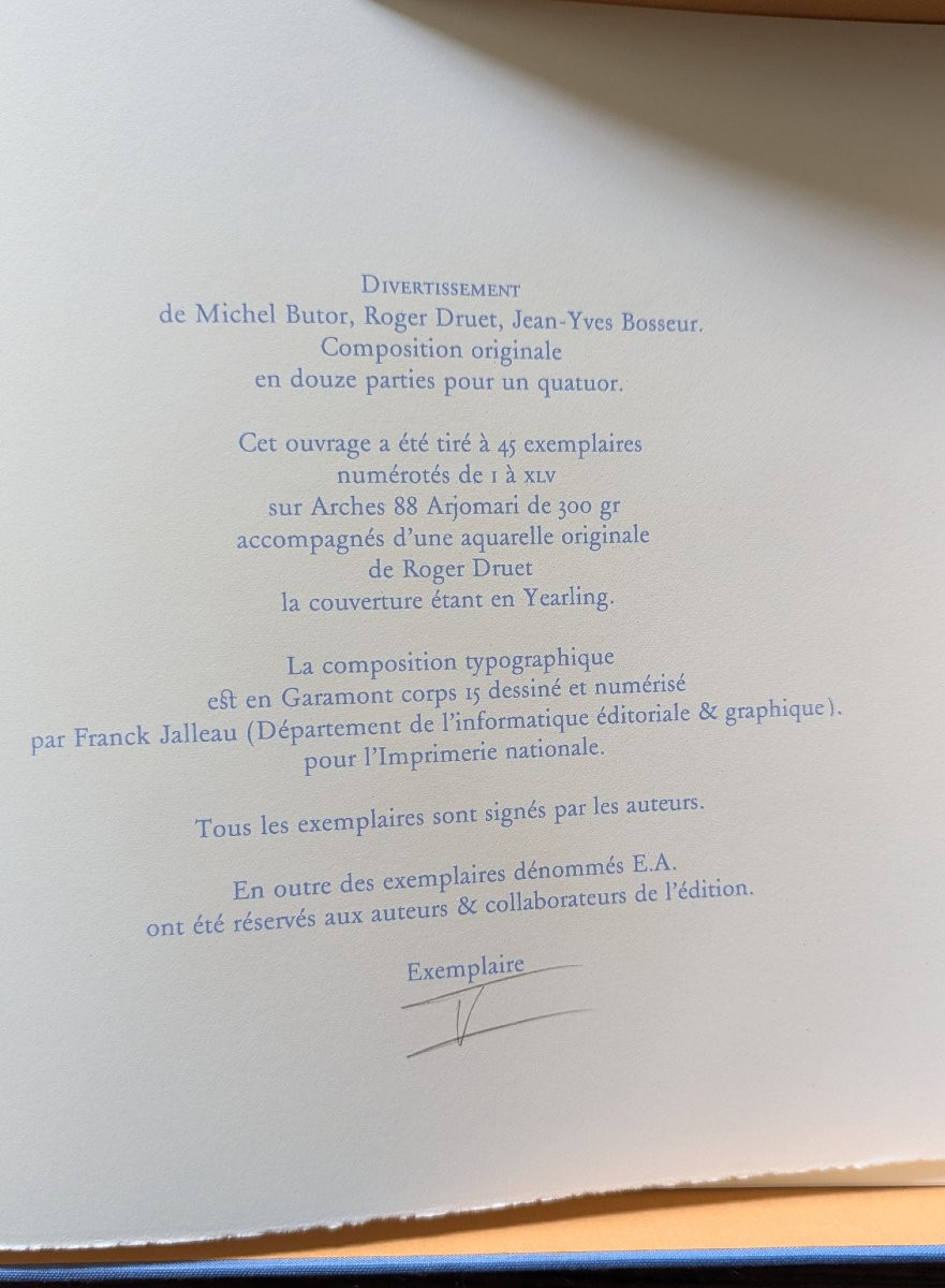 Concert. Michel Butor. Roger Druet. Jean-yves Bosseur. Edition Of 45 Copies.-photo-2