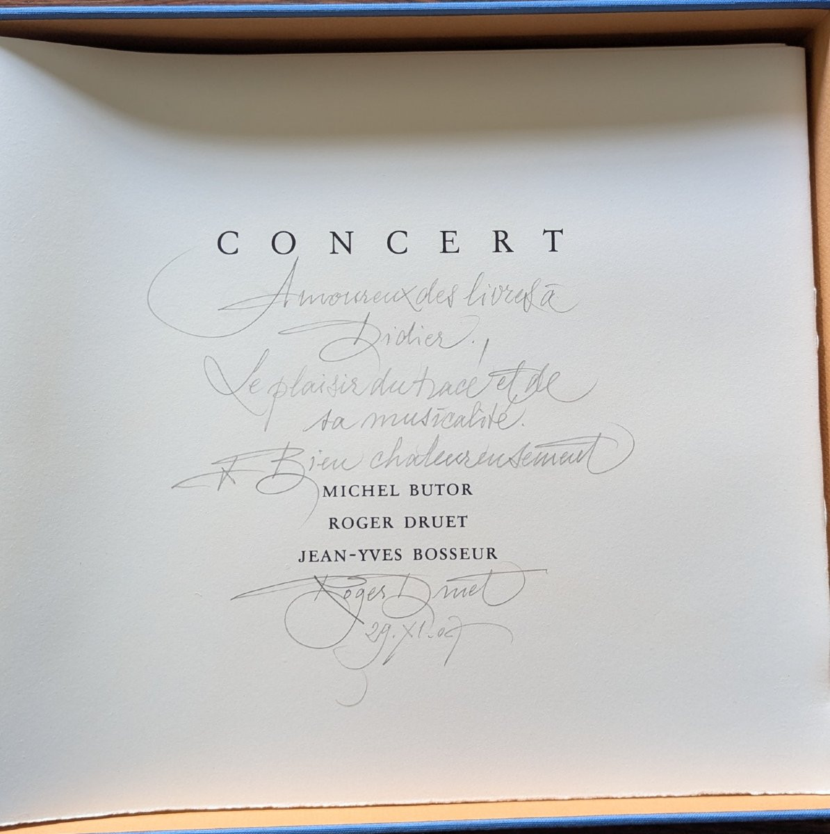 Concert. Michel Butor. Roger Druet. Jean-yves Bosseur. Edition Of 45 Copies.-photo-1