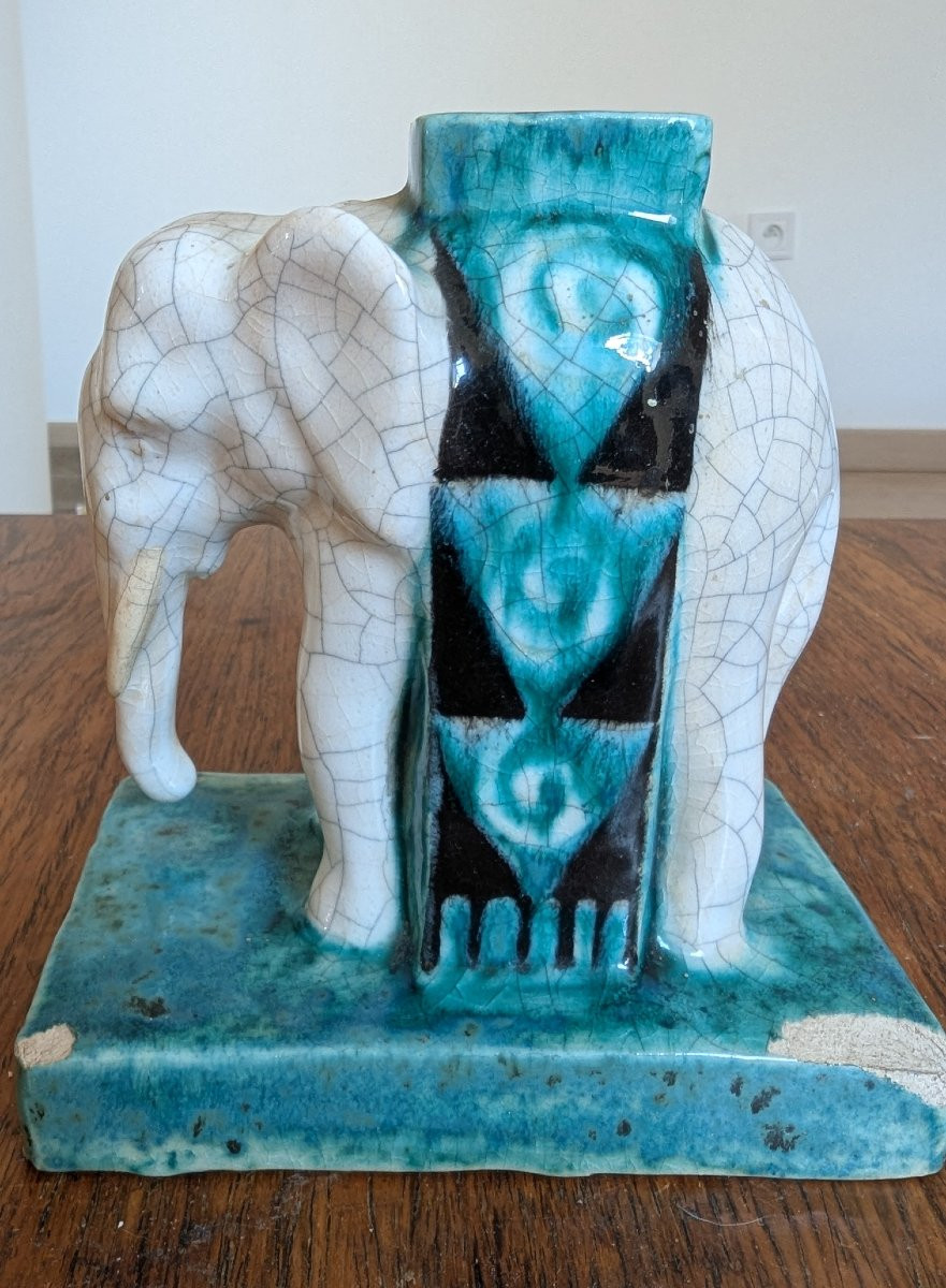 Elephant Crackle Earthenware. Jean Cazaux-photo-2