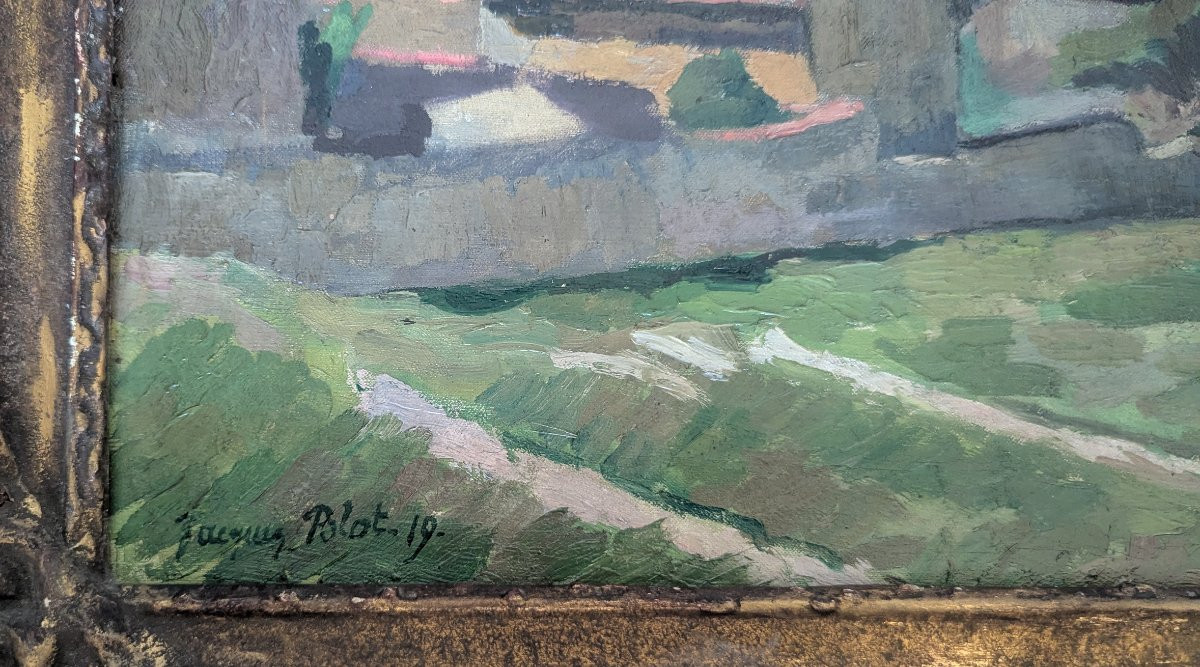 Vue de Marseille. Jacques Emile Blot. Huile sur toile.-photo-2