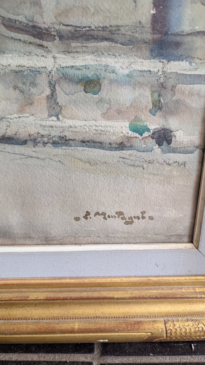 Louis Agricol Montagné. Large Watercolor.-photo-2