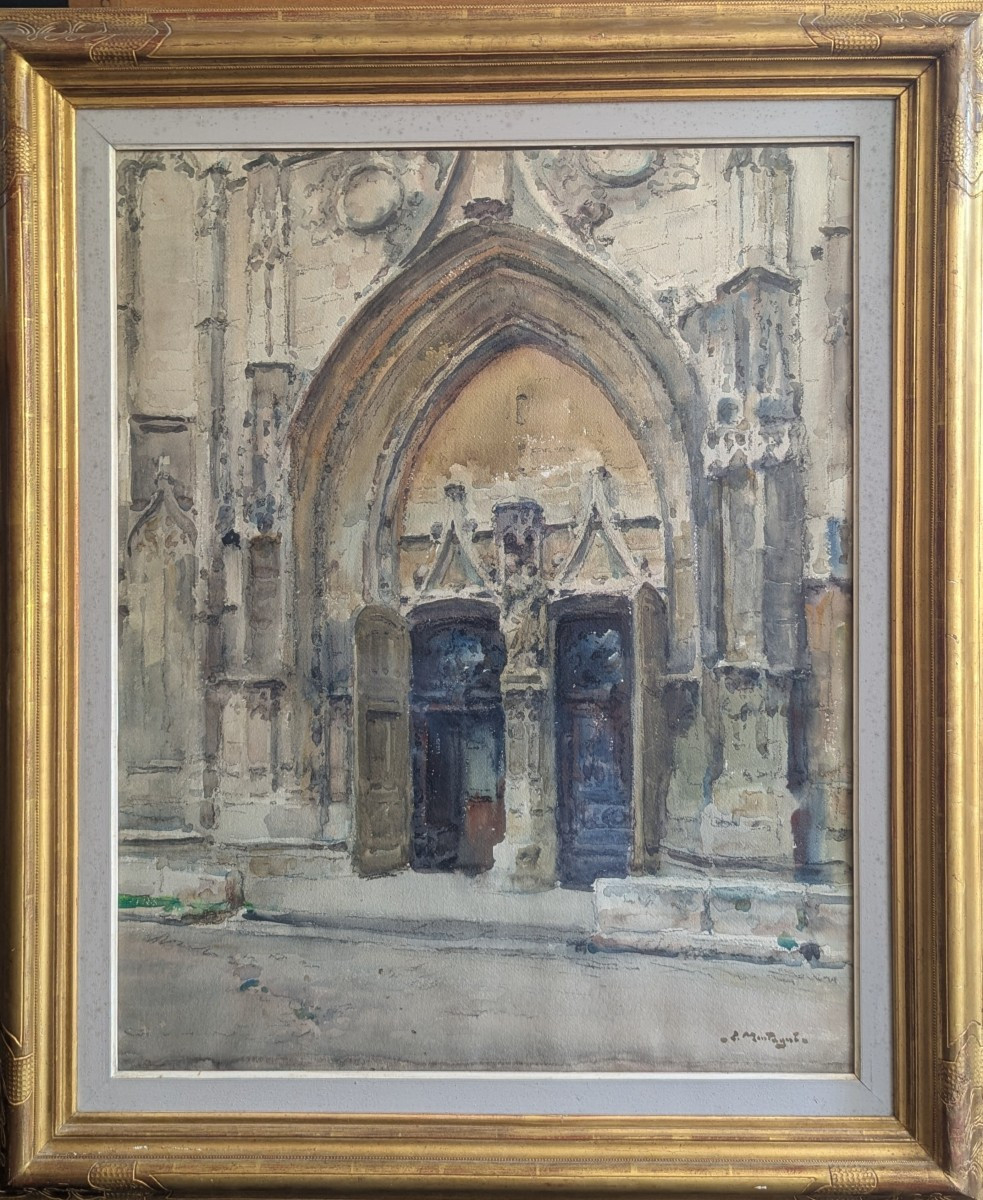 Louis Agricol Montagné. Large Watercolor.