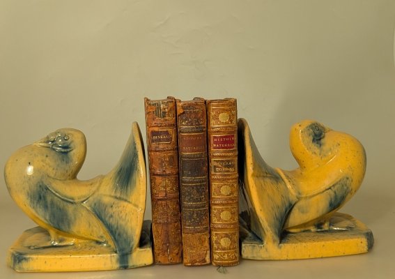 Serre livres Art Déco. Pigeons.-photo-2