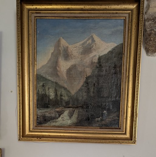 French School, 19th Century. Mountain Landscape. Oil On Canvas.-photo-3