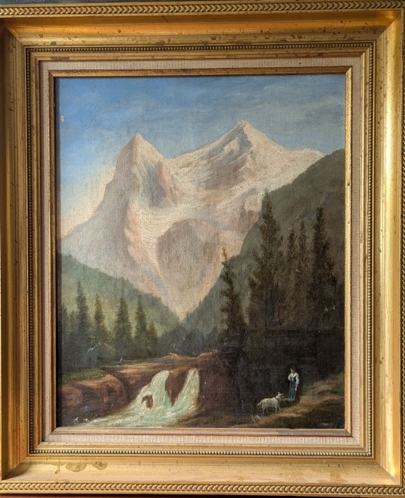 French School, 19th Century. Mountain Landscape. Oil On Canvas.