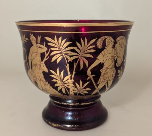 Coupe en verre rubis et or.-photo-4