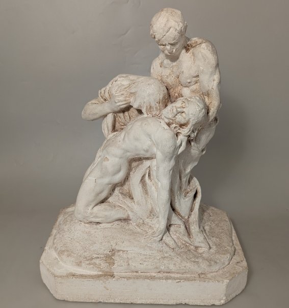 Alphonse Saladin. Sculpted Group. Plaster.-photo-3