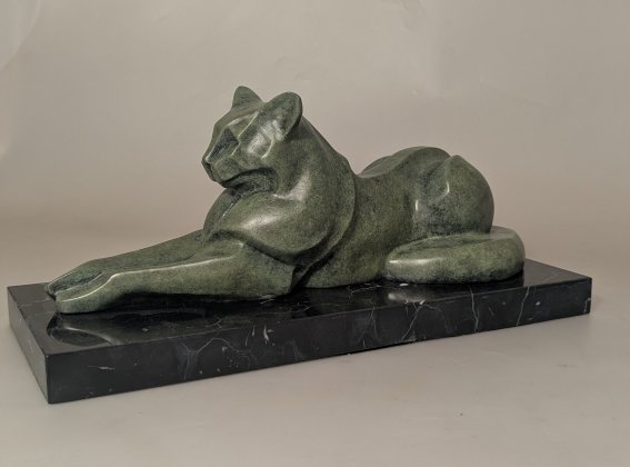 Milo Martin. Art Deco Bronze Feline.-photo-3