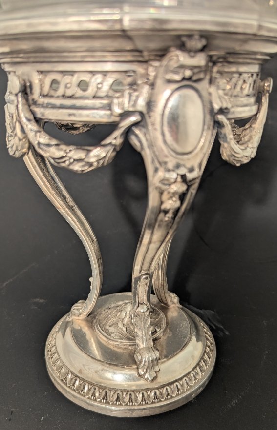 Silver-plated And Crystal Bowl. 19th Century. Maison Gallia.-photo-2