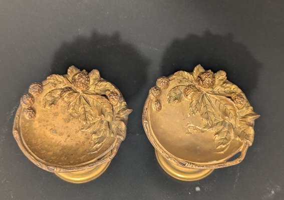 Paire de coupelles en bronze.19 ème.-photo-2