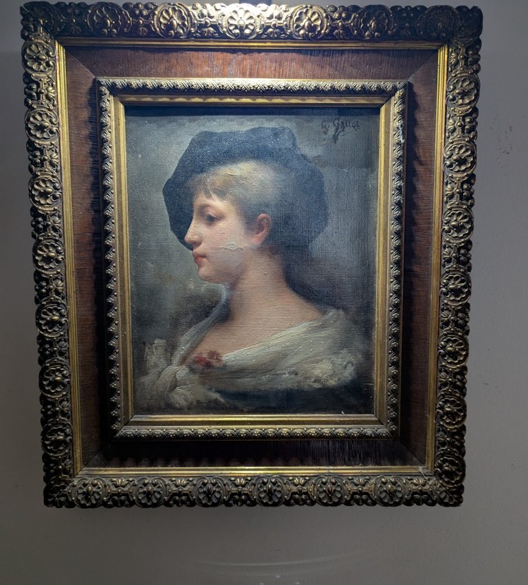 Woman In Profile. Georges Callot. Oil On Canvas-photo-3