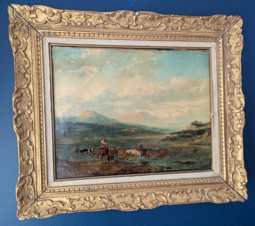 Landscape And Herd. French School, 19th Century.-photo-4