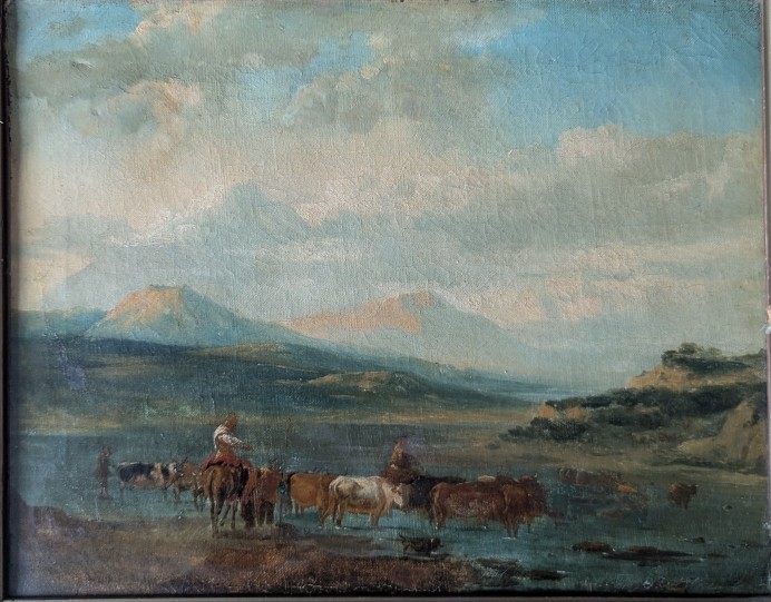 Landscape And Herd. French School, 19th Century.