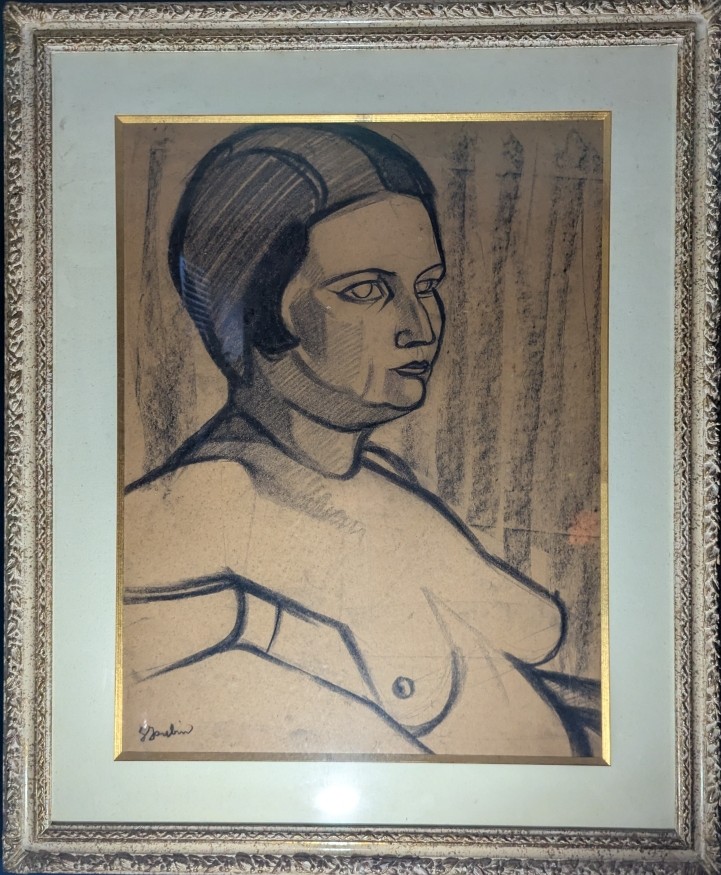 Portrait Of A Woman. Georges Joubin. Large Drawing.