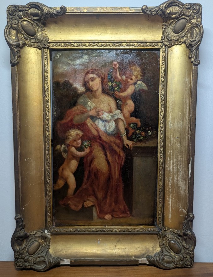 Ecole Française 19 ème. Paire d'huiles sur panneaux.-photo-3