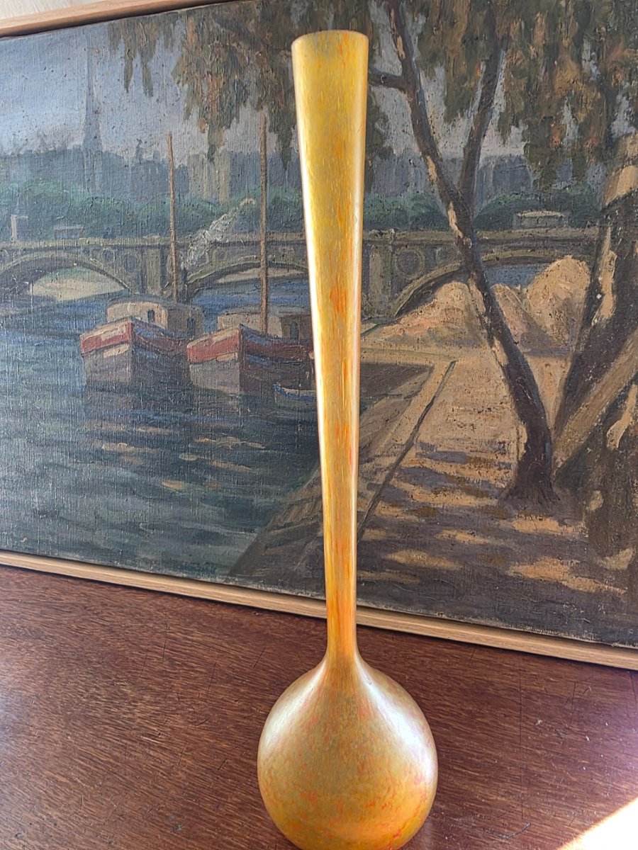 Vase With A Long Neck. A. Delatte. Nancy School.-photo-2