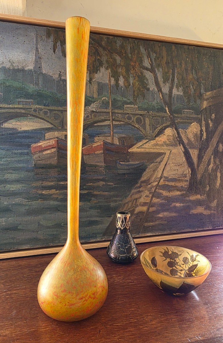 Vase With A Long Neck. A. Delatte. Nancy School.