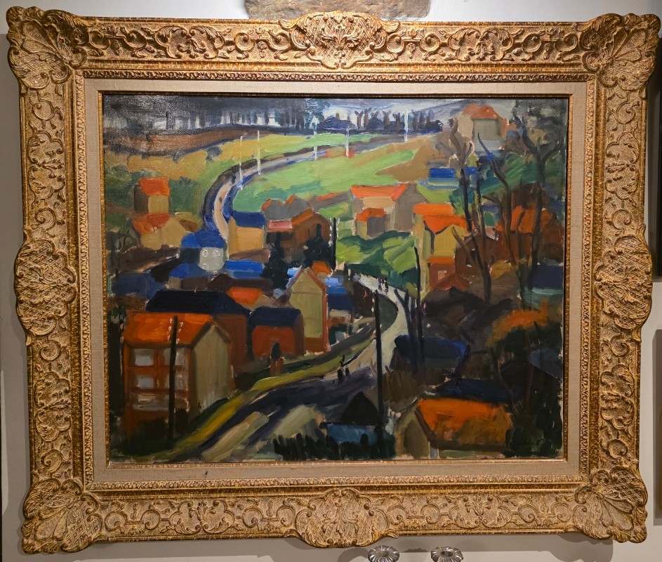 Rue Georges Mugnier à Bois Guillaume. Gaston Sébire. Huile sur toile.