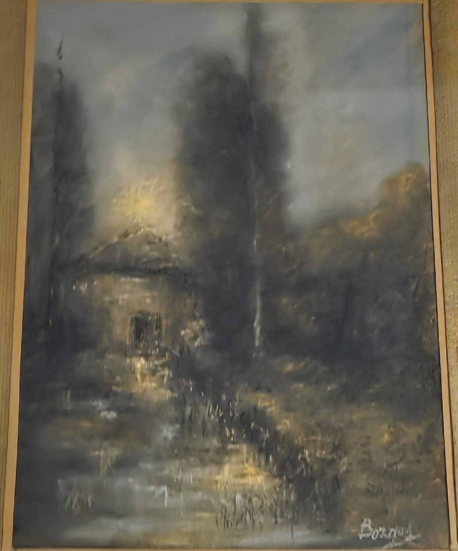 Léonard Bordes. Rouen School. Undergrowth Landscape. Pastel.-photo-2