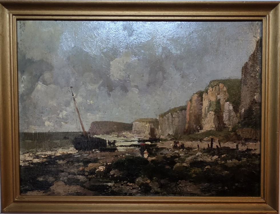 Falaises à Yport. Huile sur panneau.