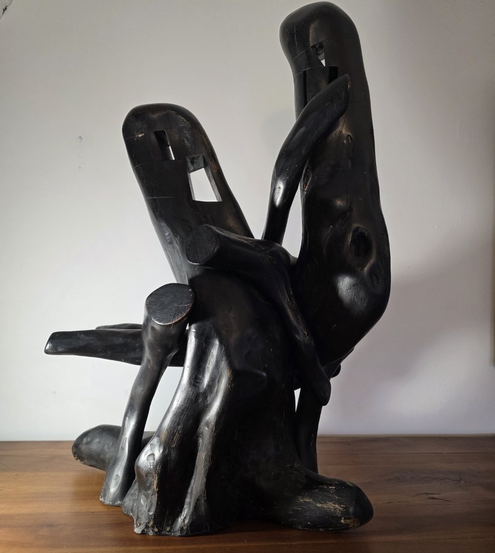 Alain Girelli. Large Sculpture In Juniper Wood.-photo-4