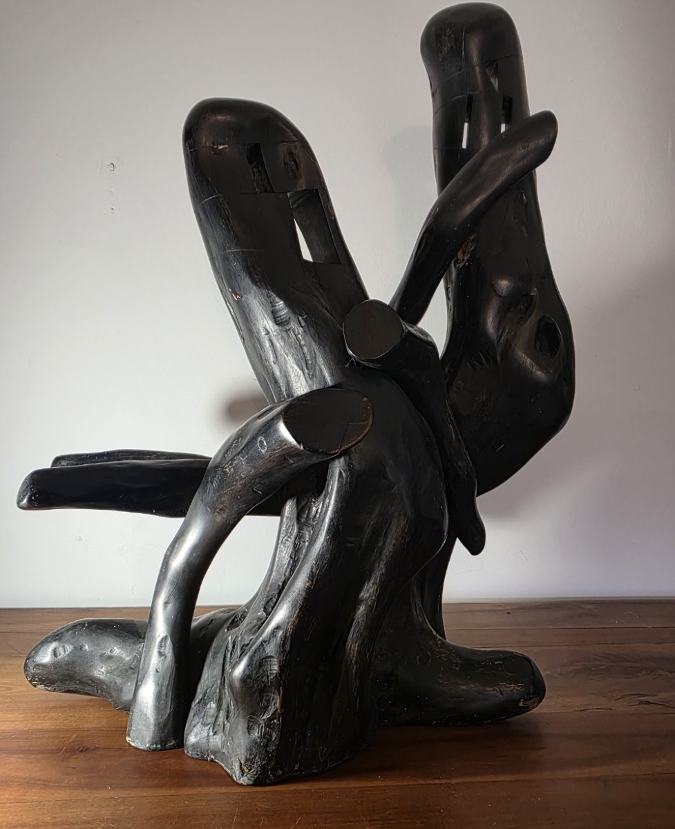 Alain Girelli. Large Sculpture In Juniper Wood.