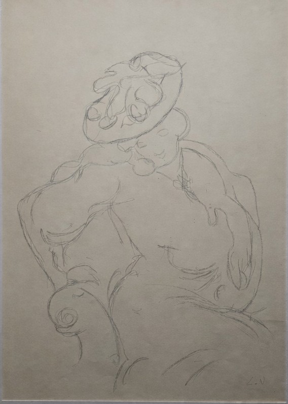 Louis Valtat. Portrait Of An Elegant Woman. Drawing.