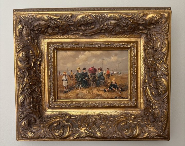 Beach Scenes. R. Wilson. Oils On Panel.-photo-2