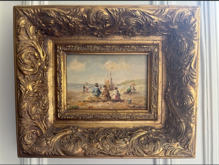 Beach Scenes. R. Wilson. Oils On Panel.-photo-1