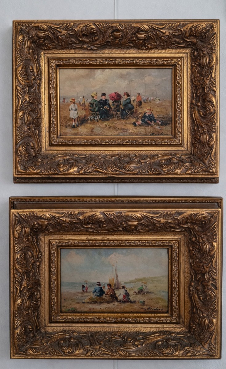 Beach Scenes. R. Wilson. Oils On Panel.