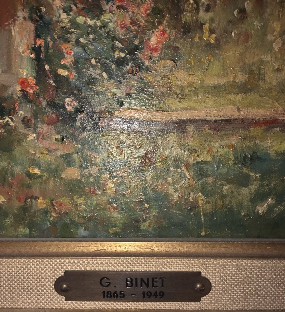 Georges Binet. La Pergola. Huile sur carton.-photo-2