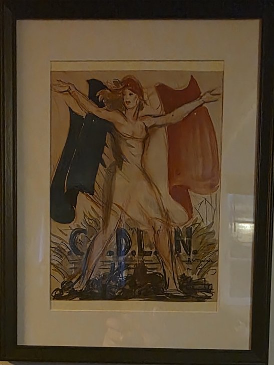 Pierre Le Trividic.  (école de Rouen). Projet d'affiche pour la libération. Aquarelle.-photo-2