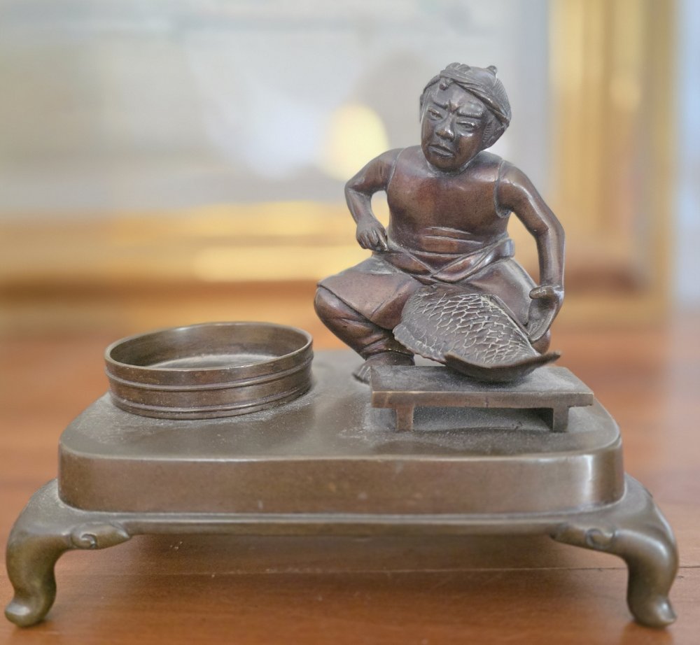 Bronze. Pêcheur. Japon 19 ème. Seimatsu-photo-2