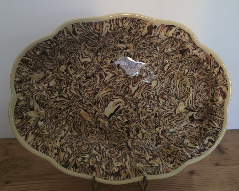 Apt Earthenware Dish. Mixed Clays. Bernard Workshop. Jean Faucon 