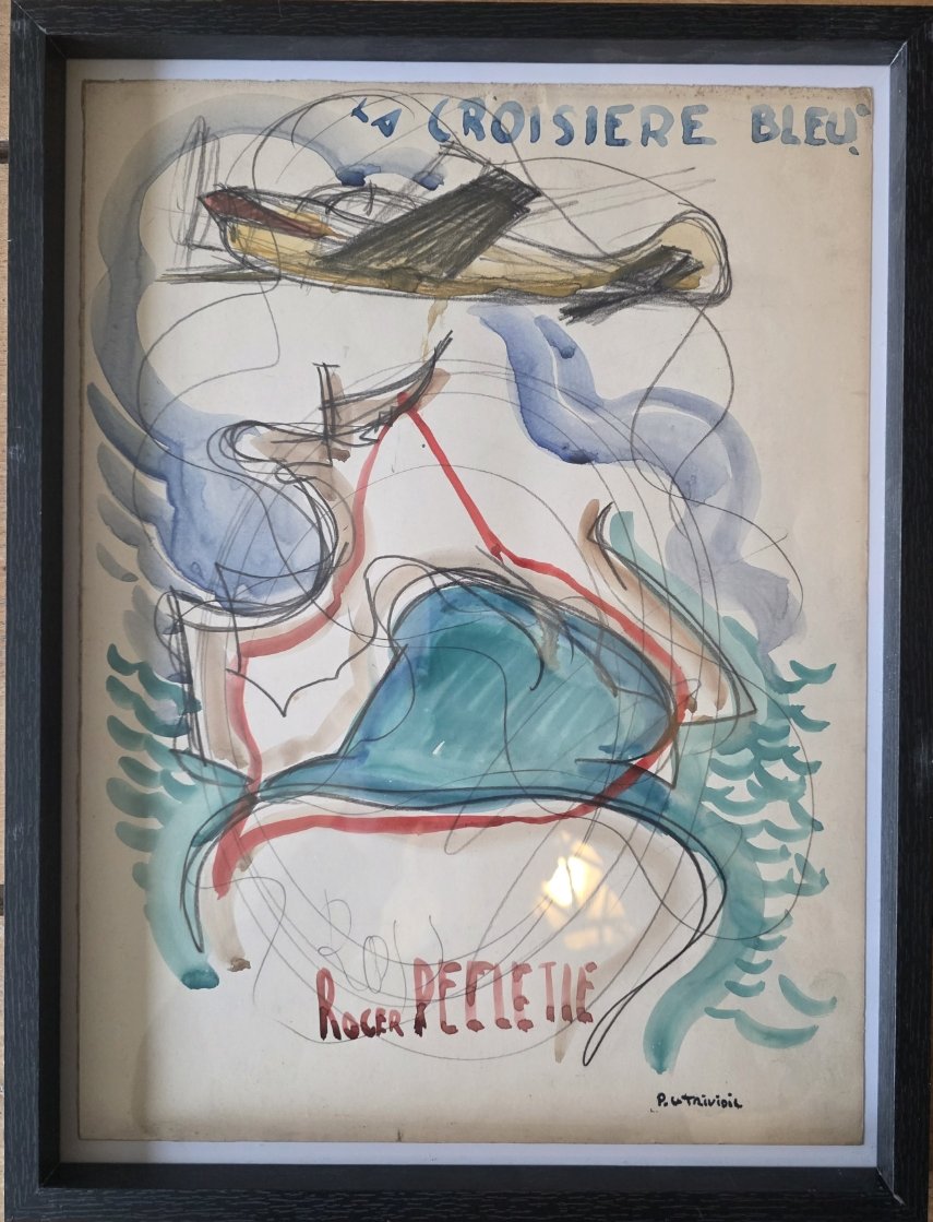 Pierre le Trividic. (Ecole de Rouen). Projets d'affiche pour la croisière bleue 1948-photo-4