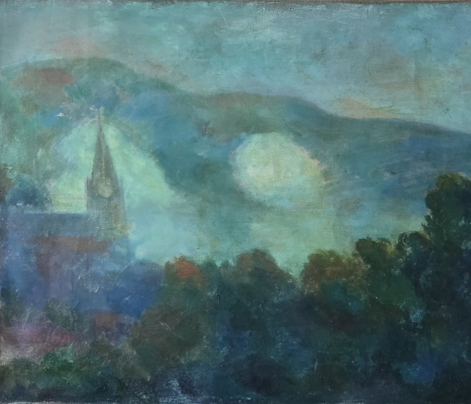 Maurice Louvrier (1878-1954). Rouen School. Misty Landscape. Oil On Canvas