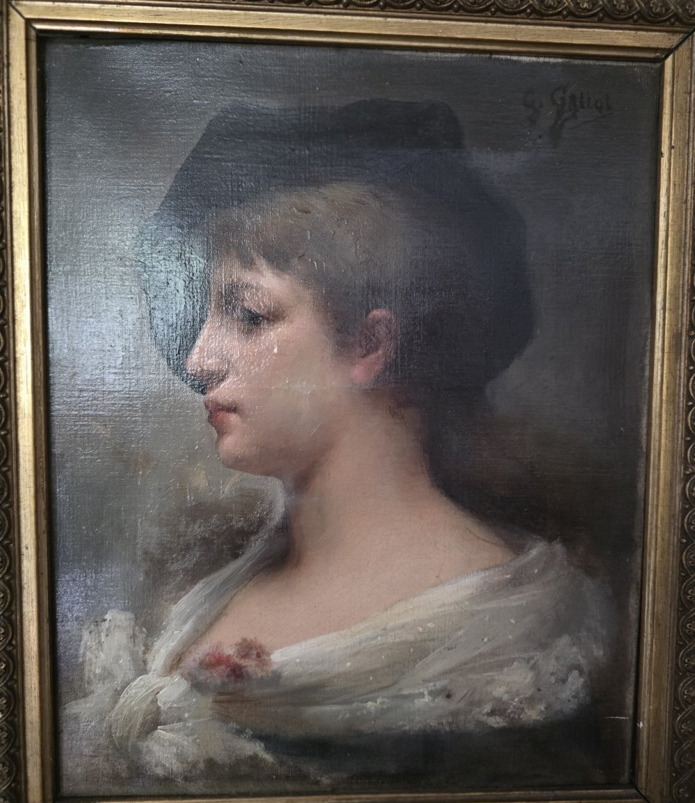 G.Callot. Portrait d'élégante au chapeau.-photo-2