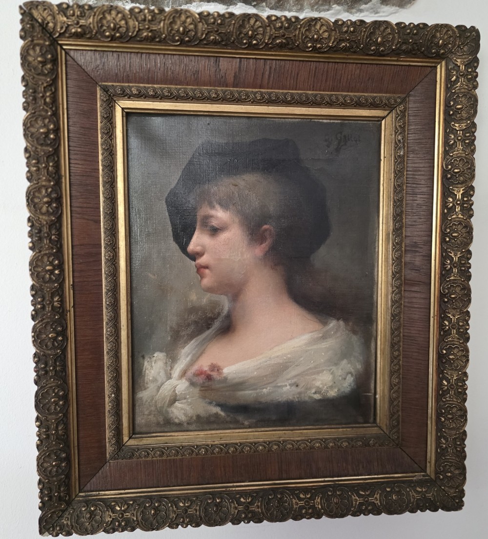 G.Callot. Portrait d'élégante au chapeau.