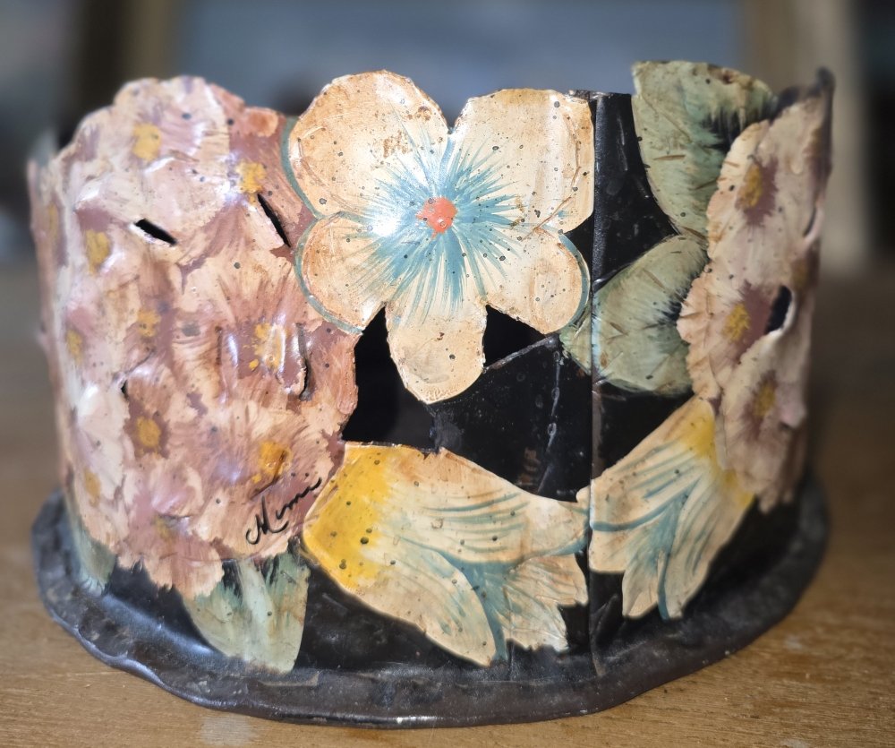 Pair Of Painted Sheet Metal Plant Pots-photo-3