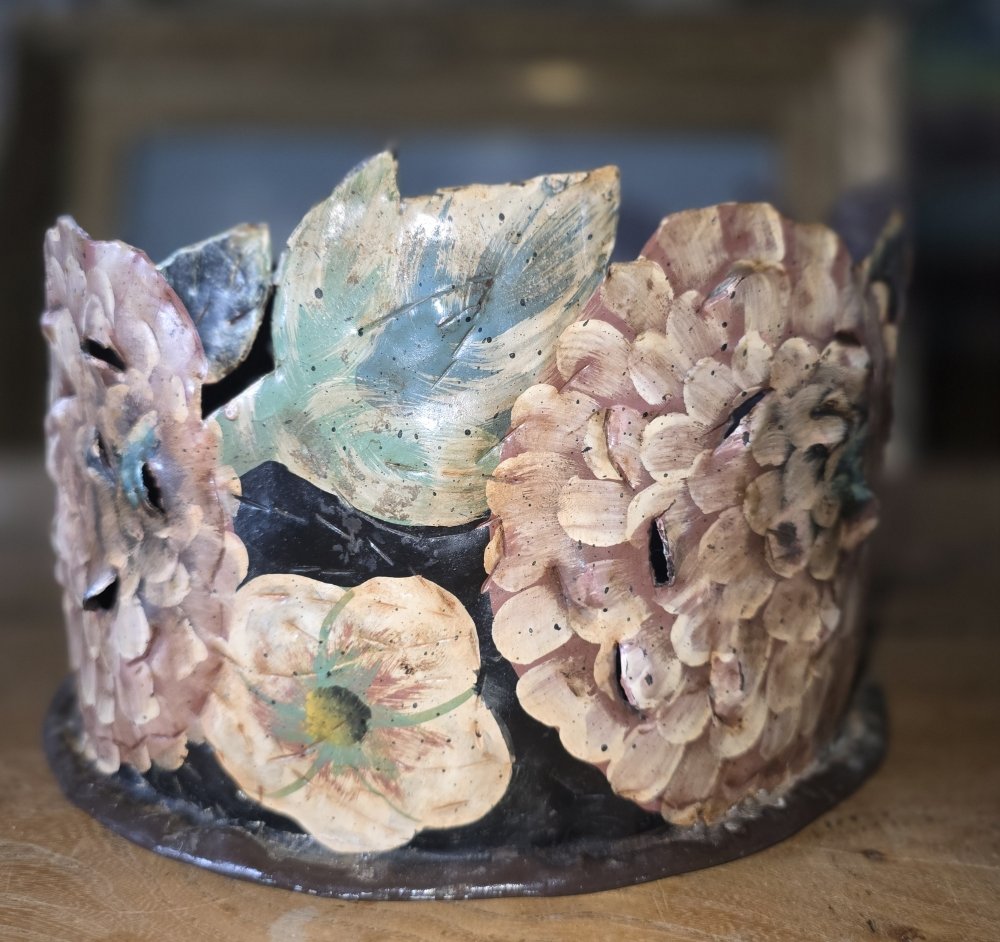 Pair Of Painted Sheet Metal Plant Pots-photo-4