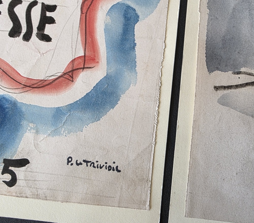 Pierre Le Trividic. Rouen School. Poster Designs For The Press Gala. 1945.-photo-2