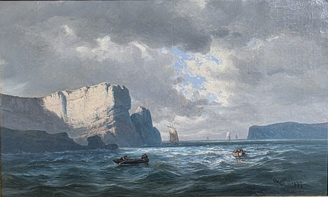 Henry Mosny. Marine. Huile sur toile.1877.-photo-3