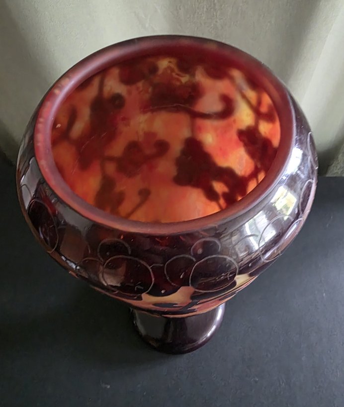 Le Verre Francais. Vase modèle Perlière. 36 cm.-photo-2