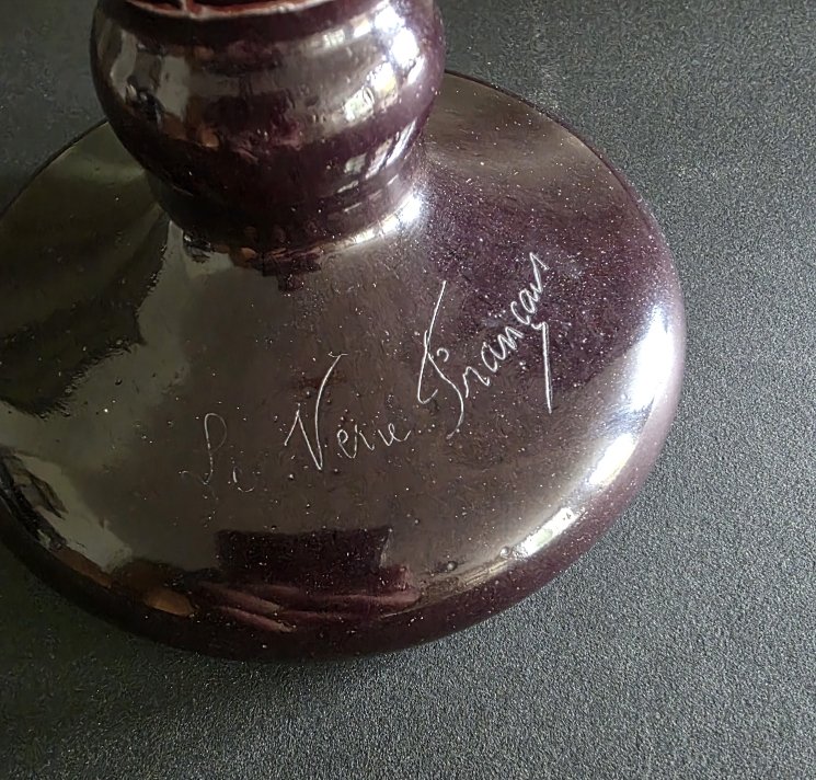 Le Verre Francais. Vase modèle Perlière. 36 cm.-photo-3