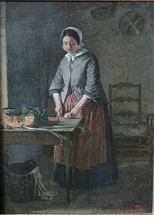 Louis Alexandre Dubourg. 1821.1891. The Cook. Oil On Canvas.-photo-2