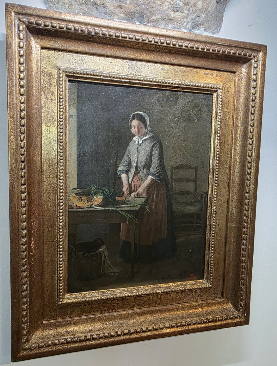 Louis Alexandre Dubourg. 1821.1891. The Cook. Oil On Canvas.-photo-3
